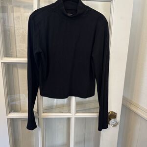 Juniors XL Black Mock Neck Long Sleeve Top ADA Approved